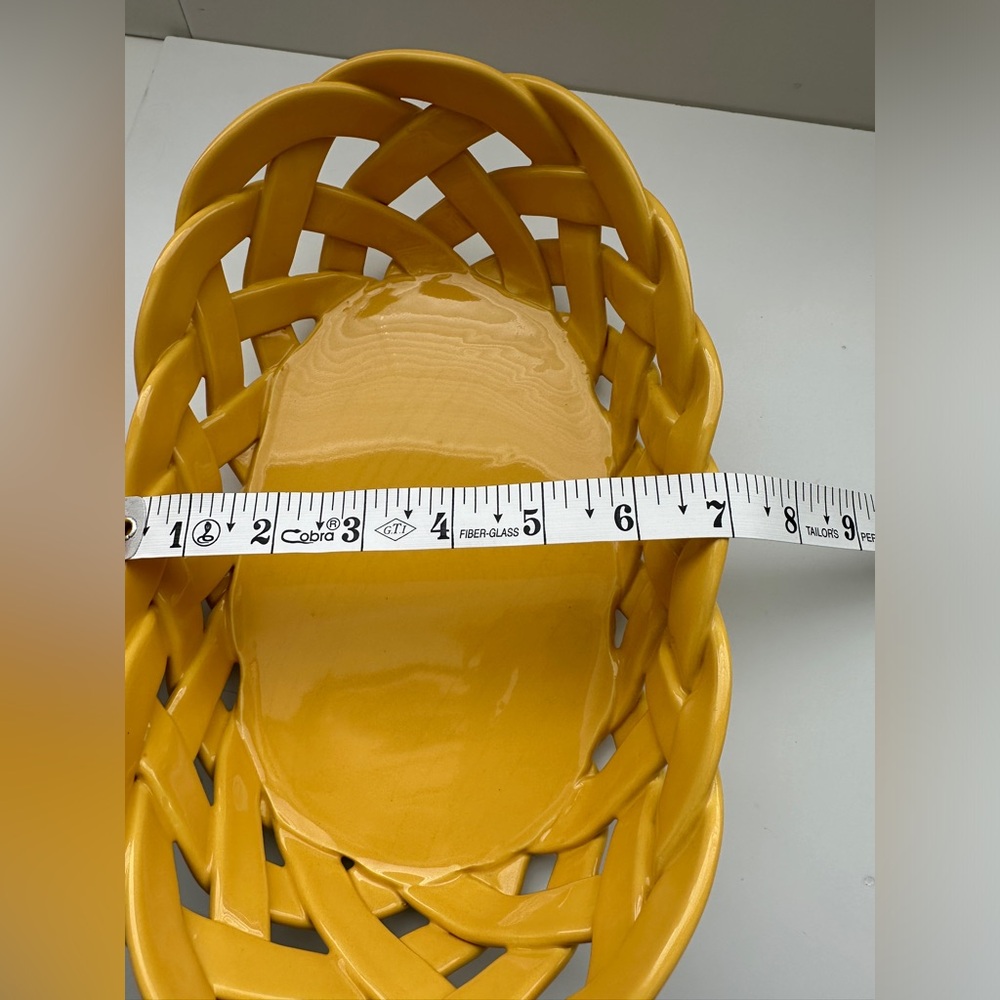Primo'Gi Ceramic Yellow Woven Basket, Handmade in Italy - Picture 11 of 11